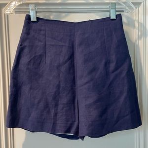 Navy blue linen shorts